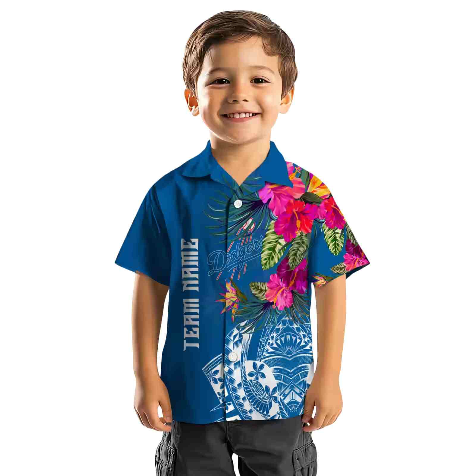 los angeles dodgers floral polynesian blue hawaiian shirt top rated