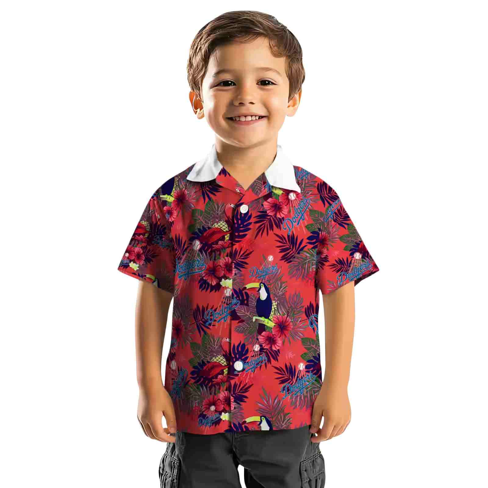 los angeles dodgers floral toucan blue red hawaiian shirt top rated