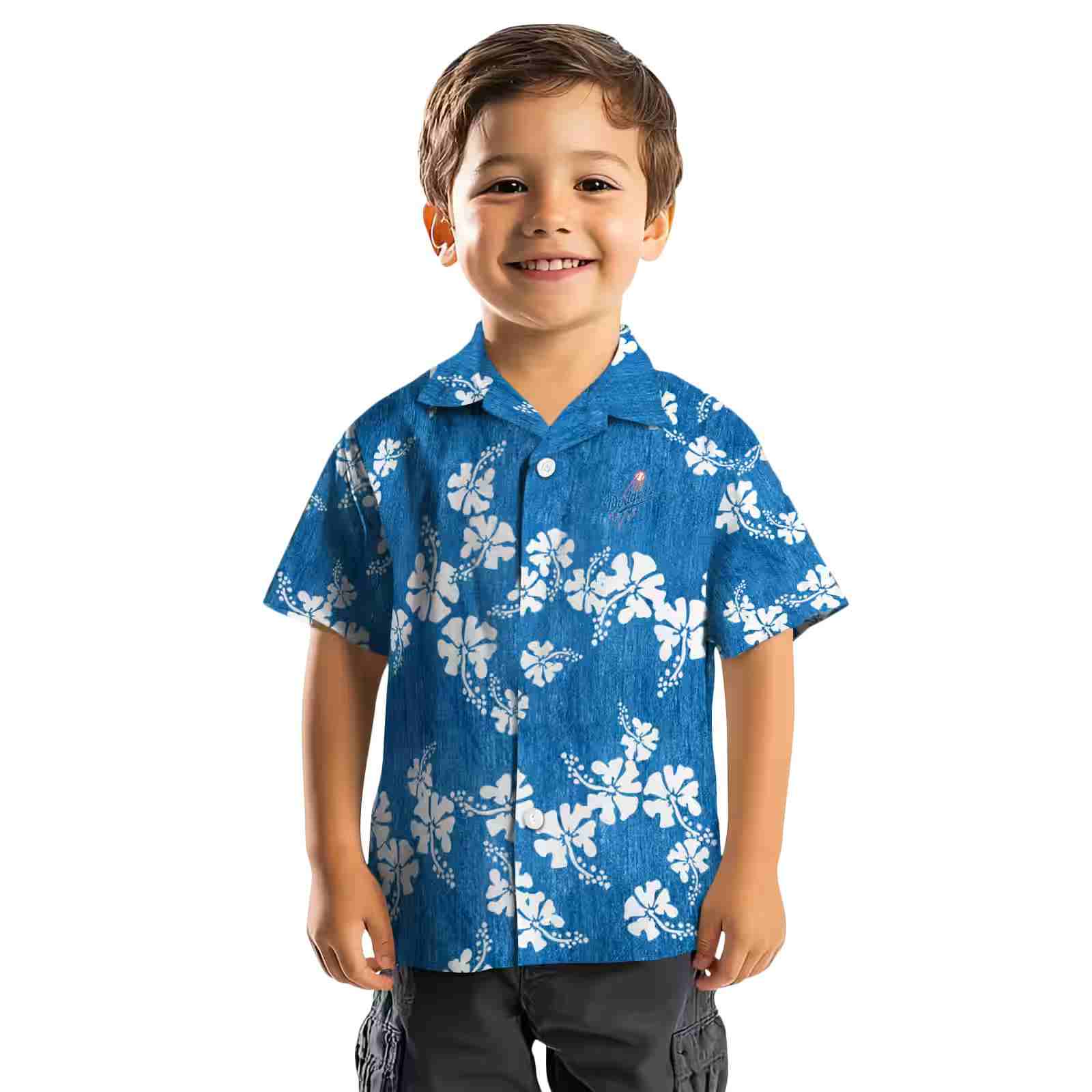 los angeles dodgers hibiscus clusters blue hawaiian shirt top rated