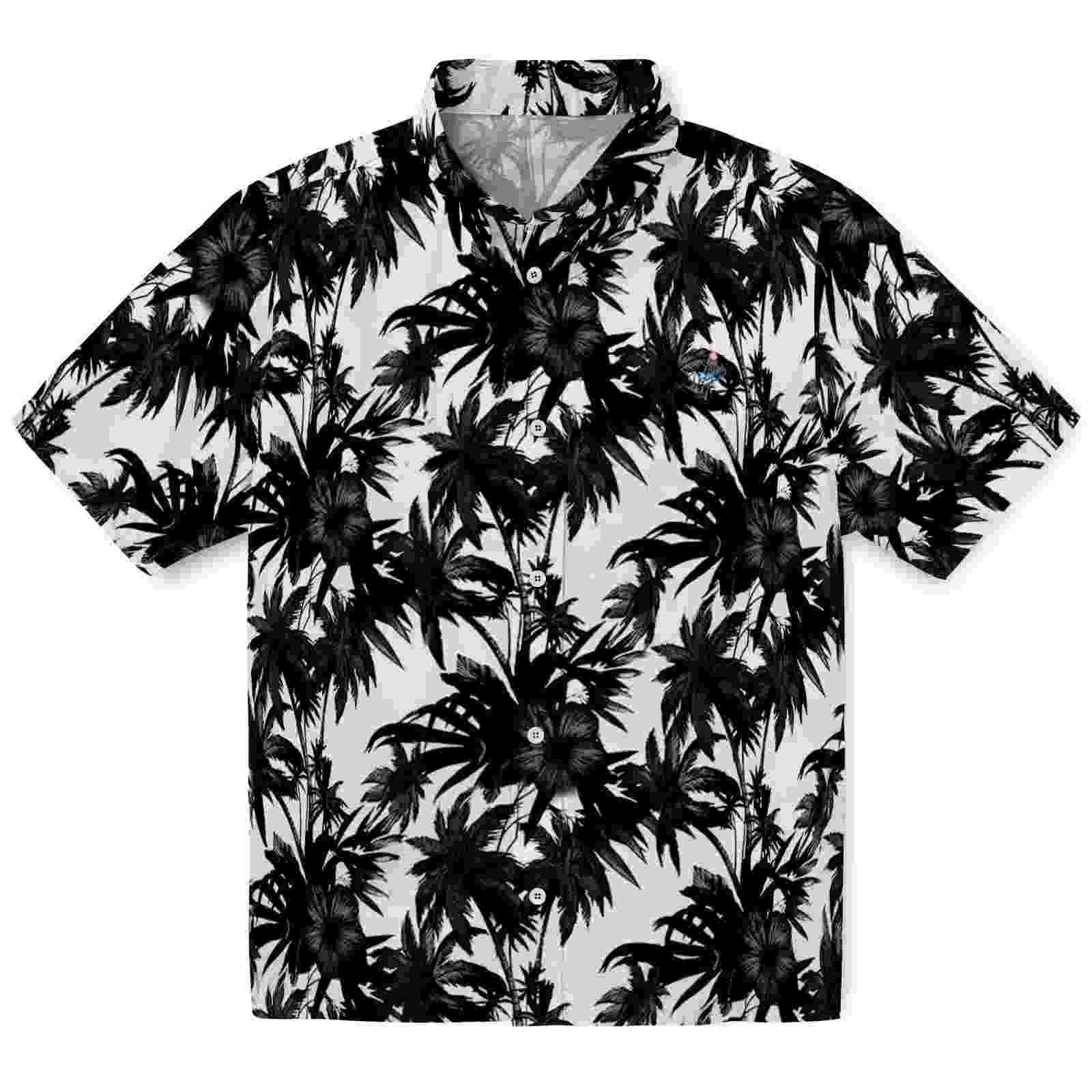 Los Angeles Dodgers Palm Motifs Black White Hawaiian Shirt