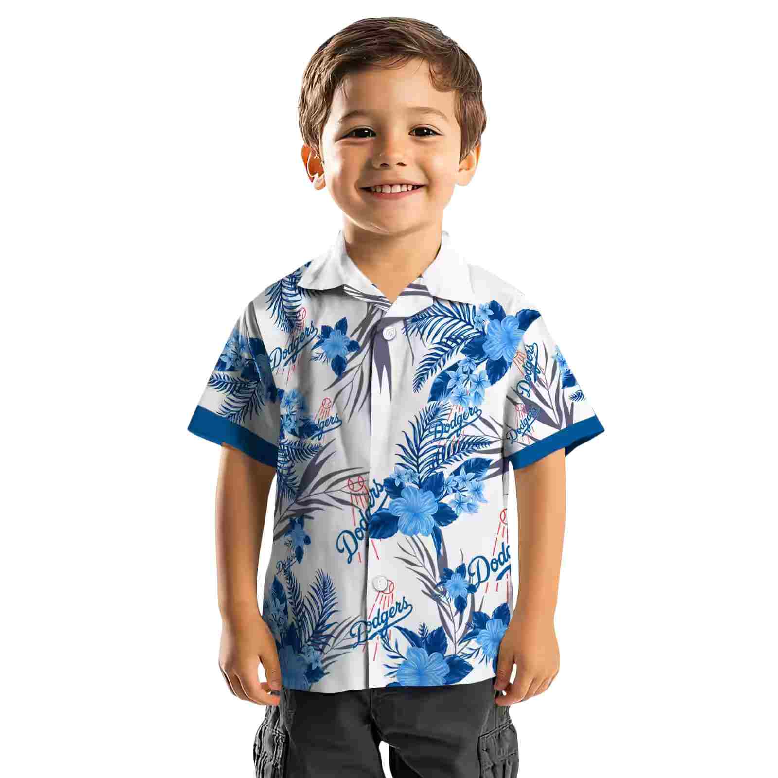 los angeles dodgers patriotic hibiscus design blue white hawaiian shirt top rated