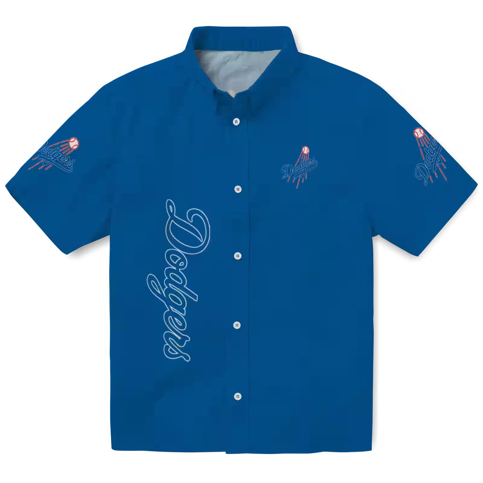 Los Angeles Dodgers Stuart Minion Blue Hawaiian Shirt