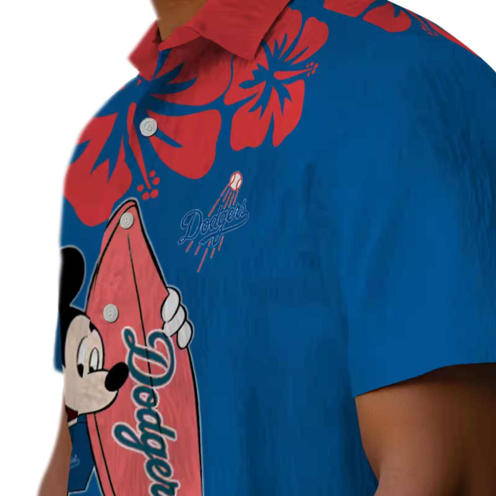 los angeles dodgers surfing mickey blue hawaiian shirt trendy