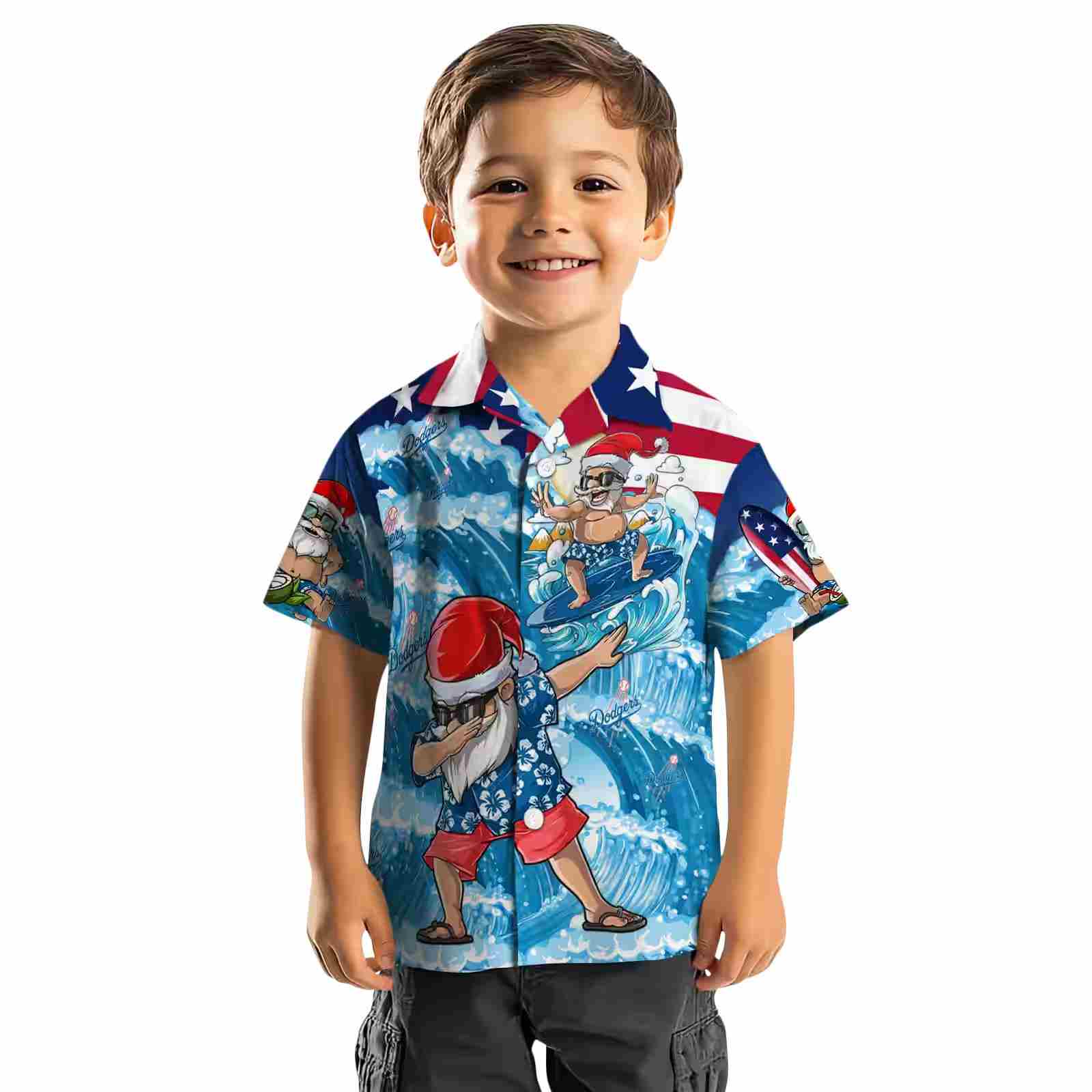 los angeles dodgers surfing santa blue hawaiian shirt top rated