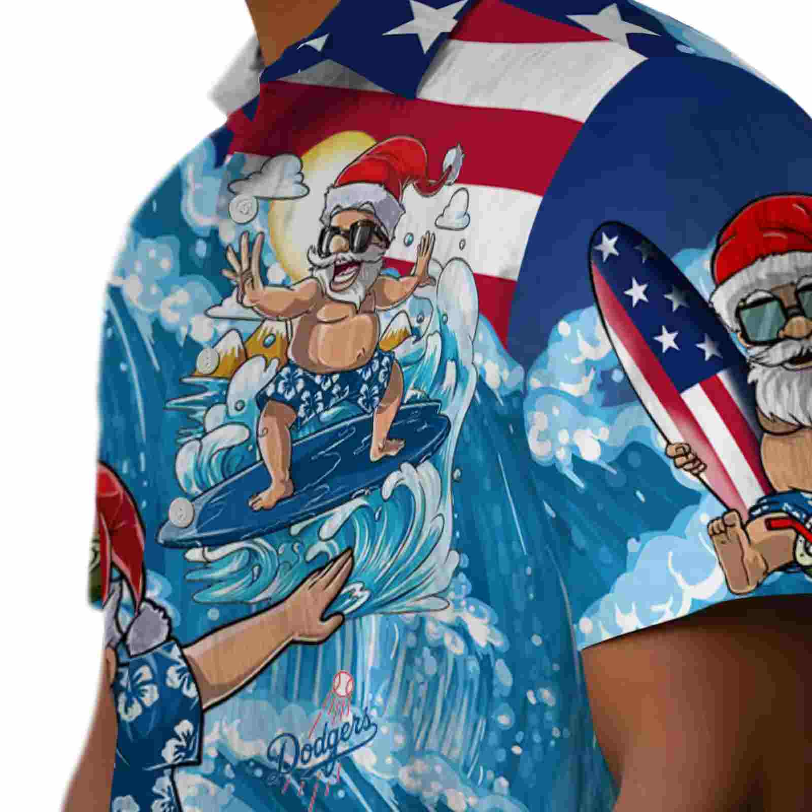 los angeles dodgers surfing santa blue hawaiian shirt trendy