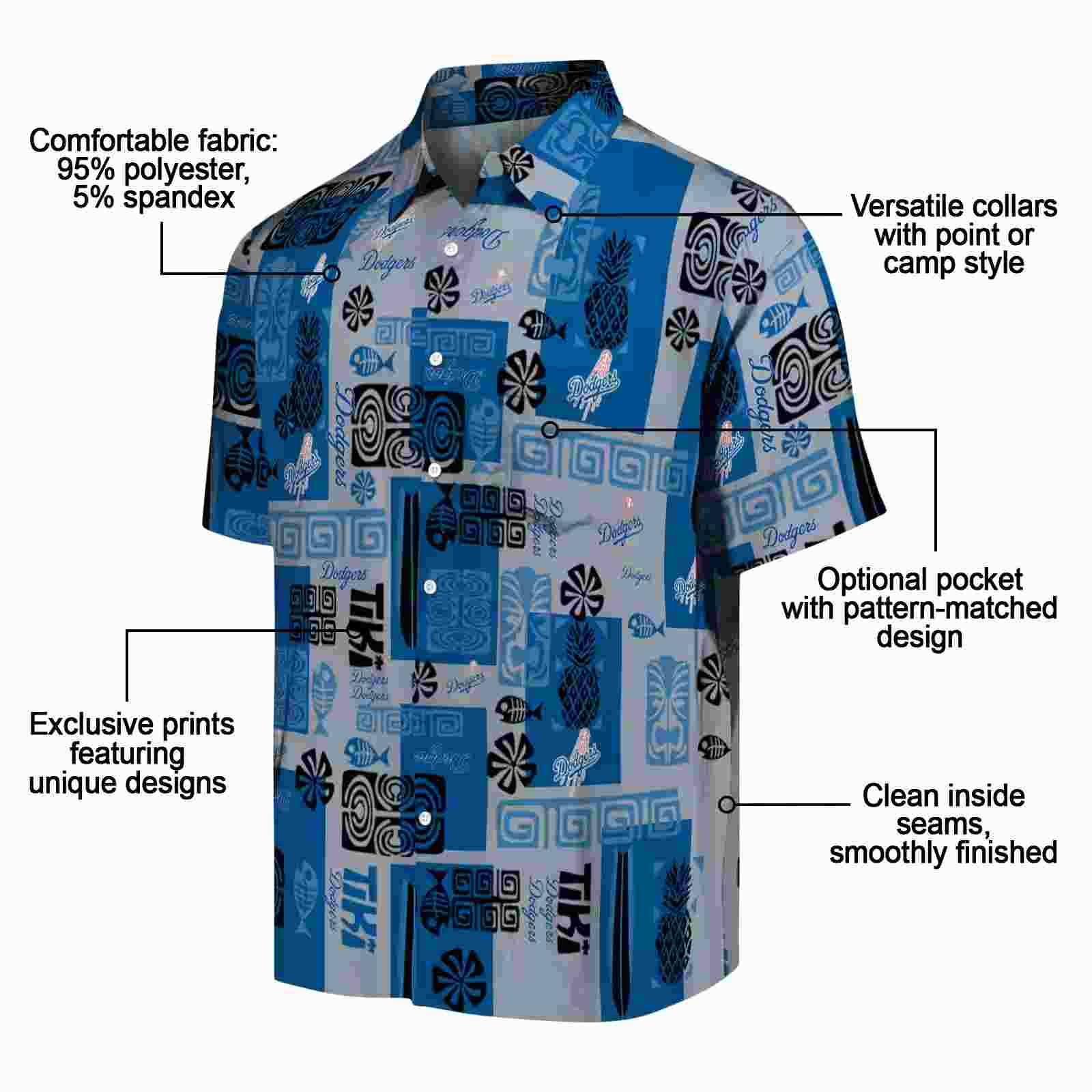 los angeles dodgers tribal symbols blue hawaiian shirt new arrival