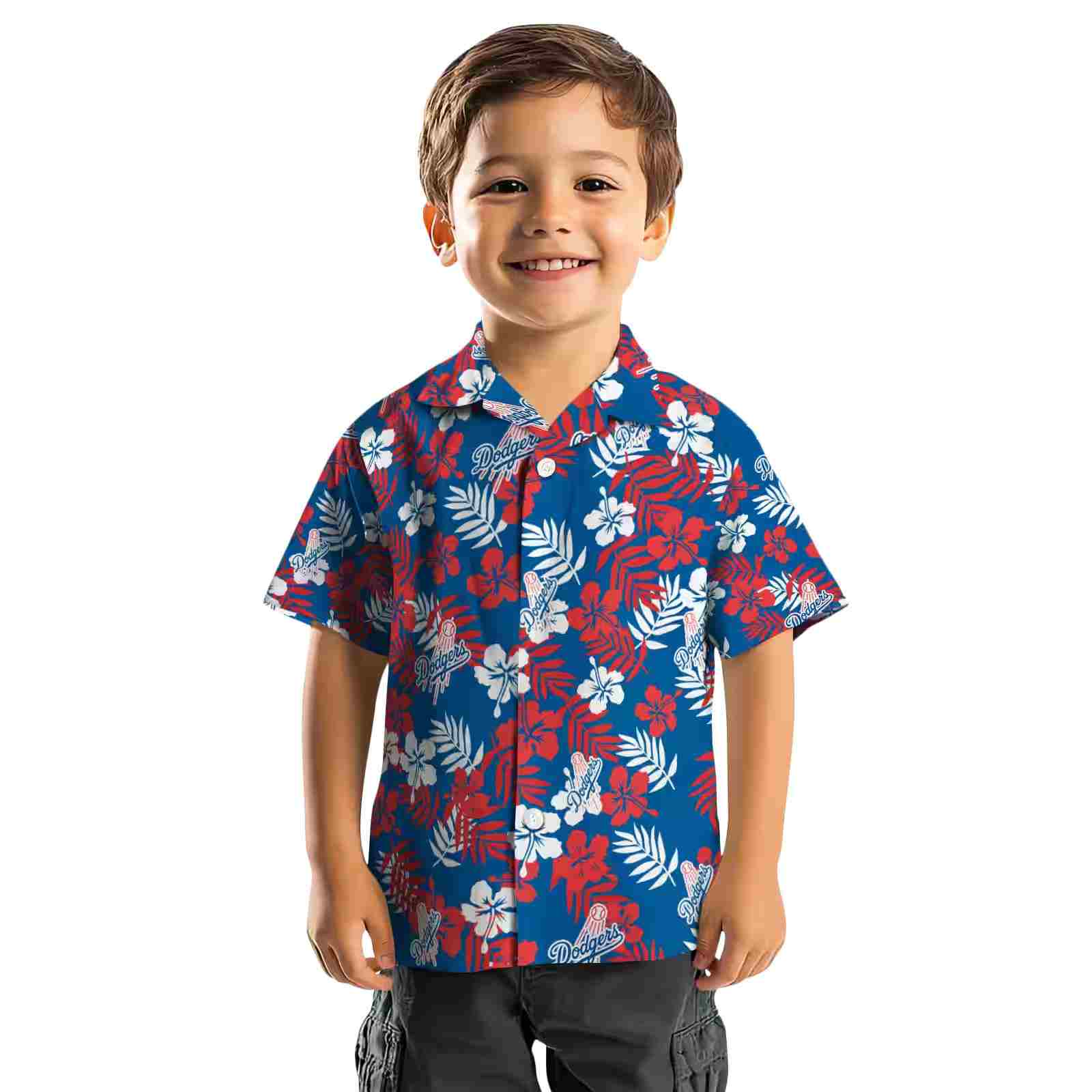 los angeles dodgers tropical floral blue hawaiian shirt top rated