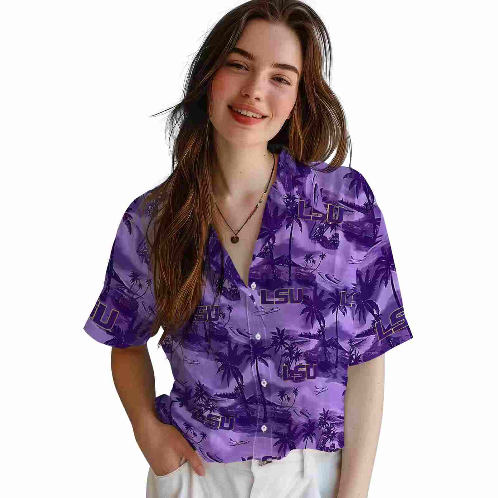 lsu tigers coastal palms purple hawaiian shirt latest model