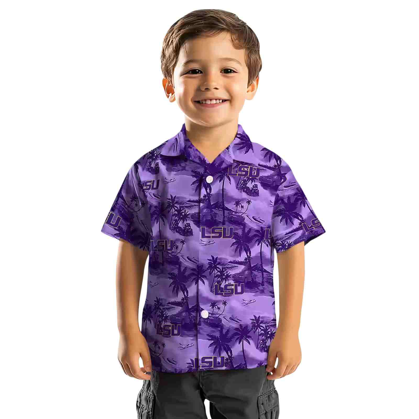 lsu tigers coastal palms purple hawaiian shirt top rated