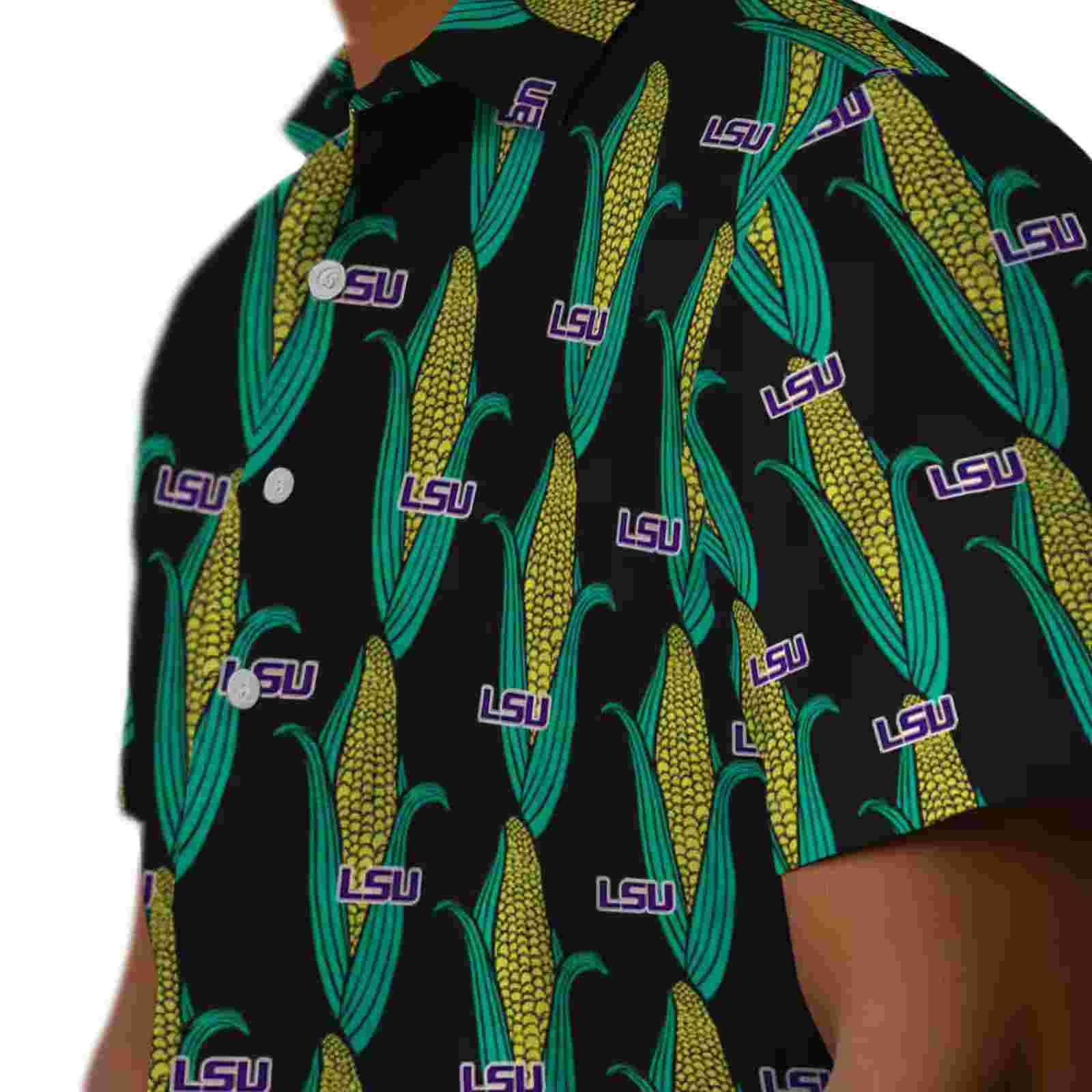 lsu tigers corn motifs black green hawaiian shirt trendy