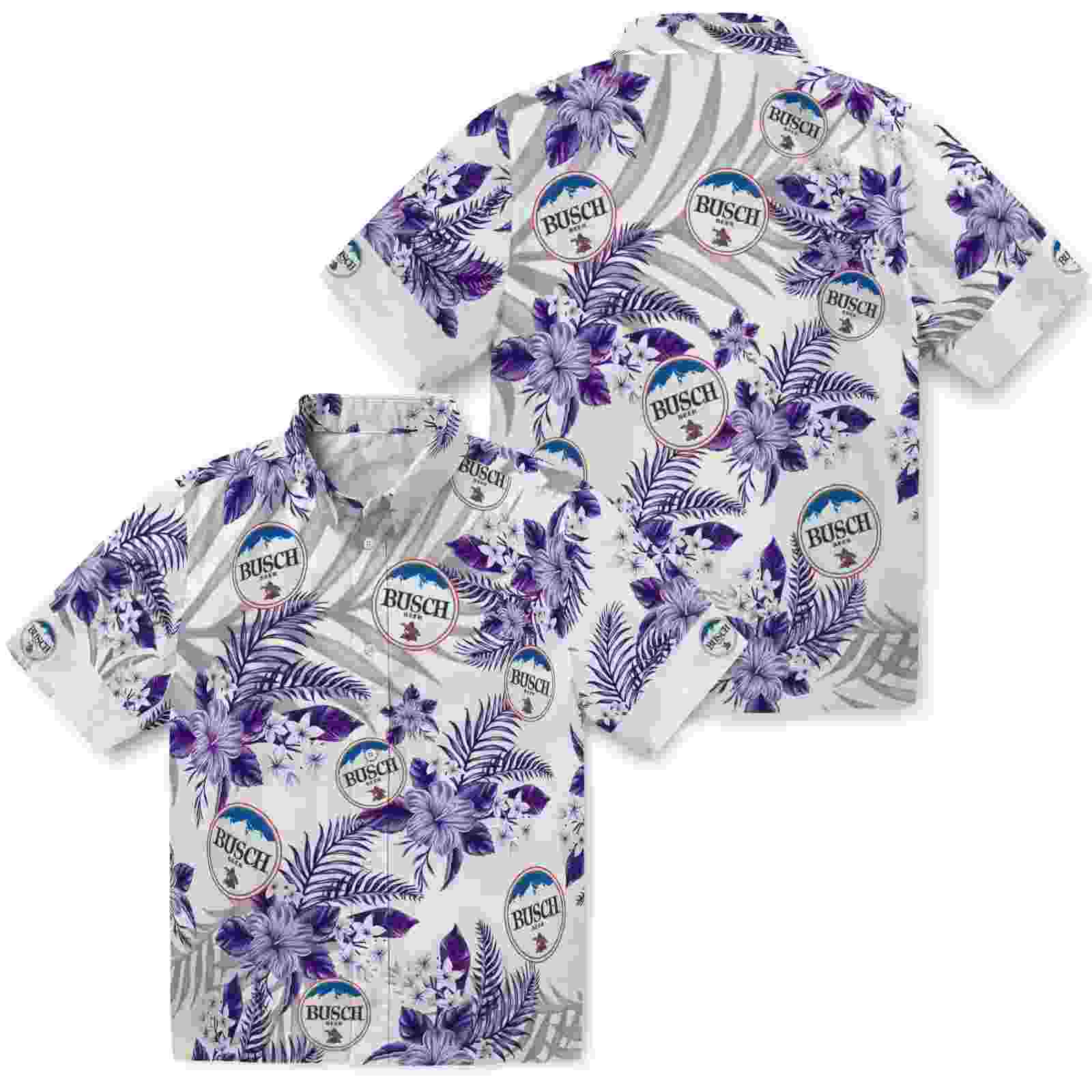 lsu tigers hibiscus palm leaves purple white hawaiian shirt high quality