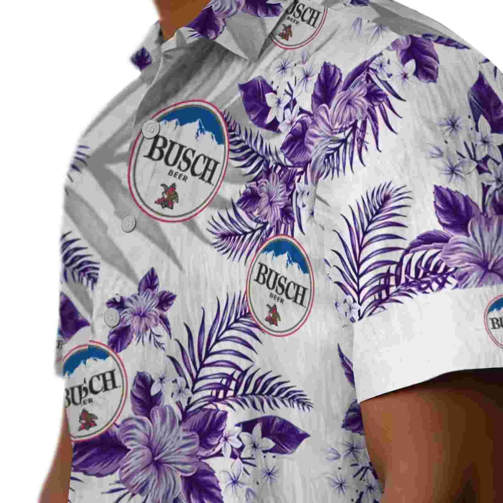 lsu tigers hibiscus palm leaves purple white hawaiian shirt trendy