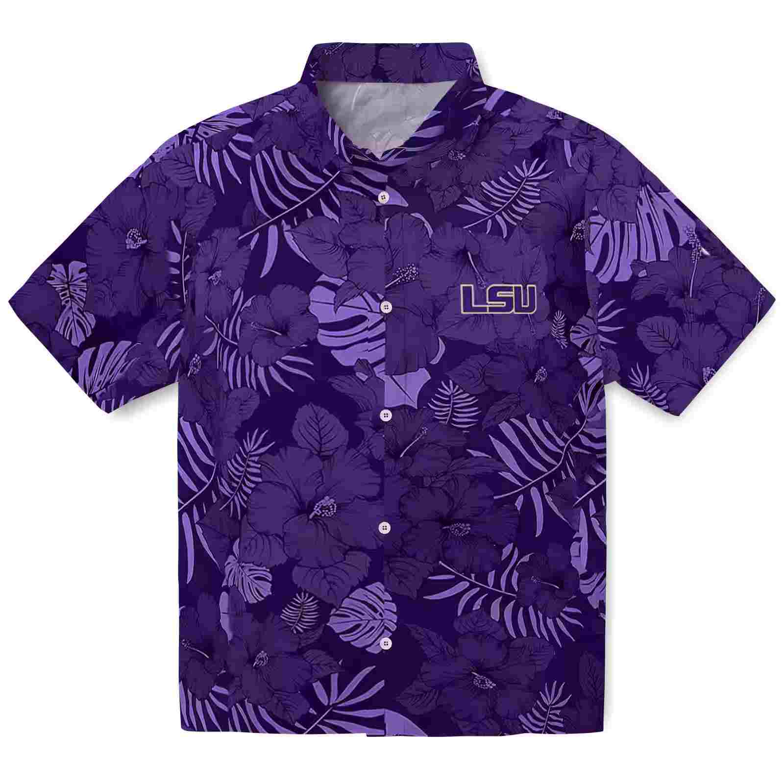 LSU Tigers Jungle Vibes Purple Hawaiian Shirt