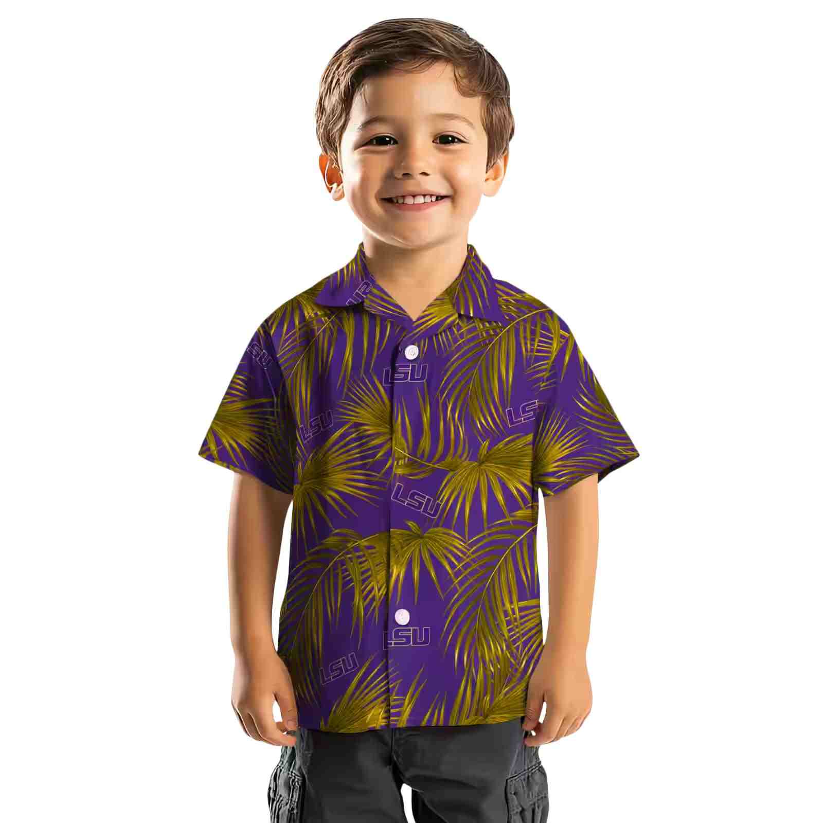 lsu tigers leafy palms purple hawaiian shirt top rated