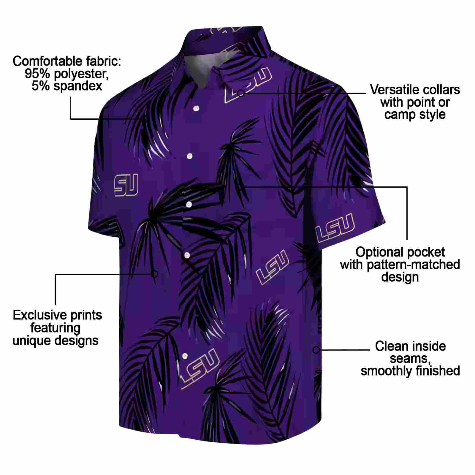 lsu tigers palm leaf purple hawaiian shirt new arrival