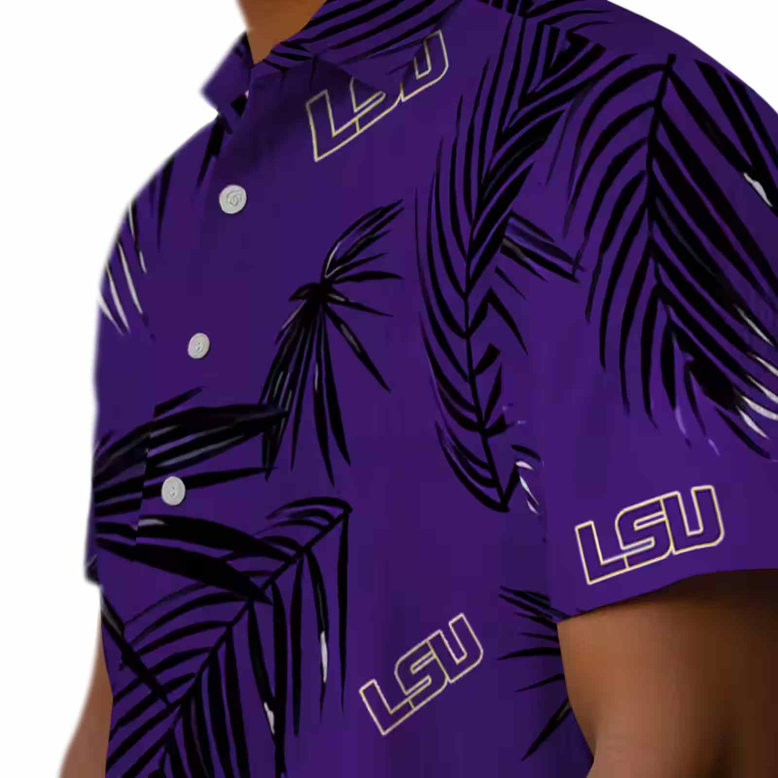 lsu tigers palm leaf purple hawaiian shirt trendy