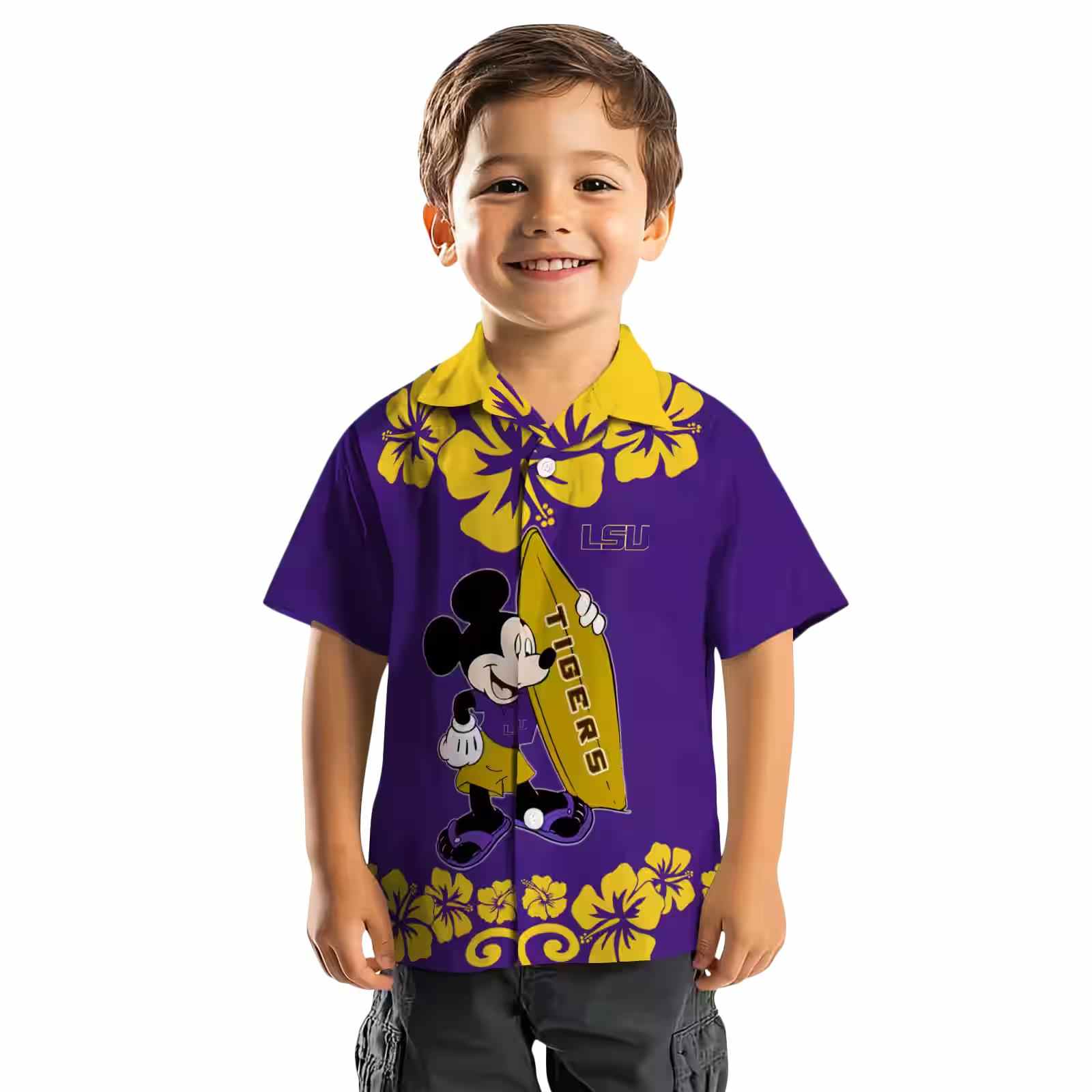 lsu tigers surfing mickey purple hawaiian shirt top rated