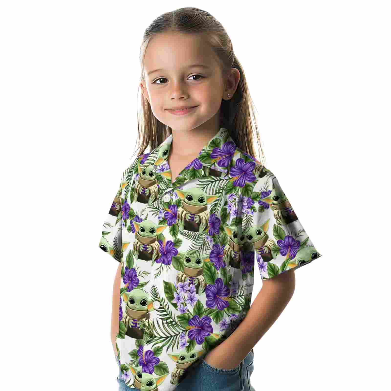 lsu tigers tropical yoda green hawaiian shirt premium grade