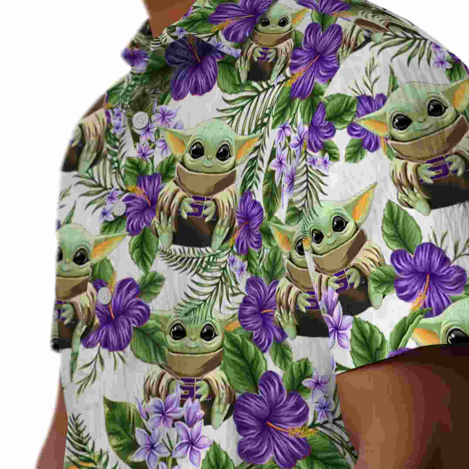 lsu tigers tropical yoda green hawaiian shirt trendy