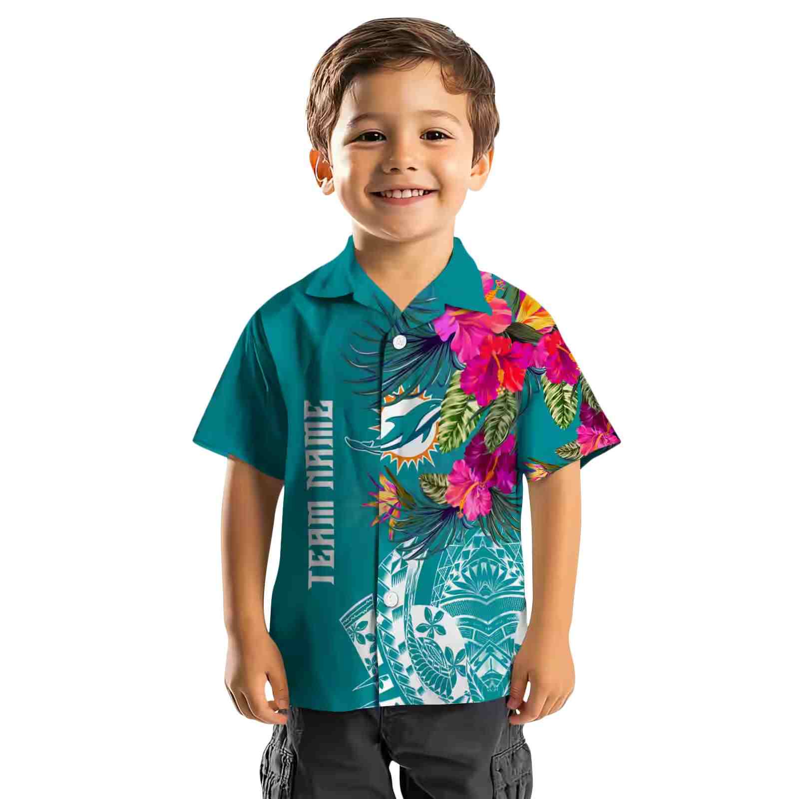 miami dolphins floral polynesian aqua hawaiian shirt top rated