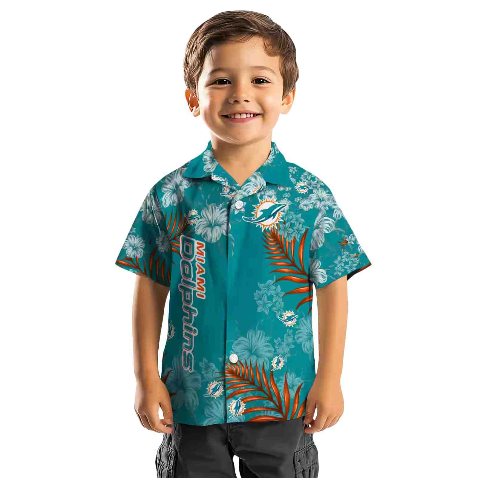 miami dolphins hibiscus print aqua hawaiian shirt top rated