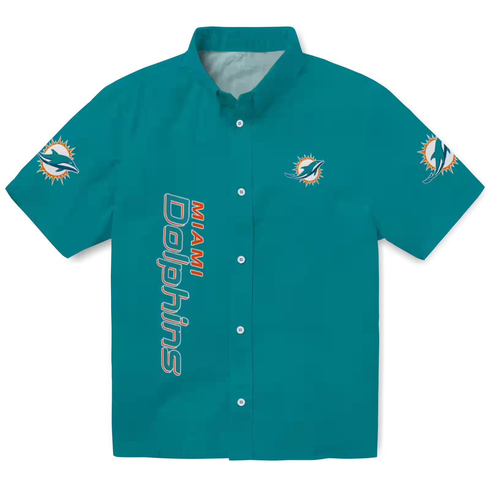 Miami Dolphins Stuart Minion Aqua Hawaiian Shirt