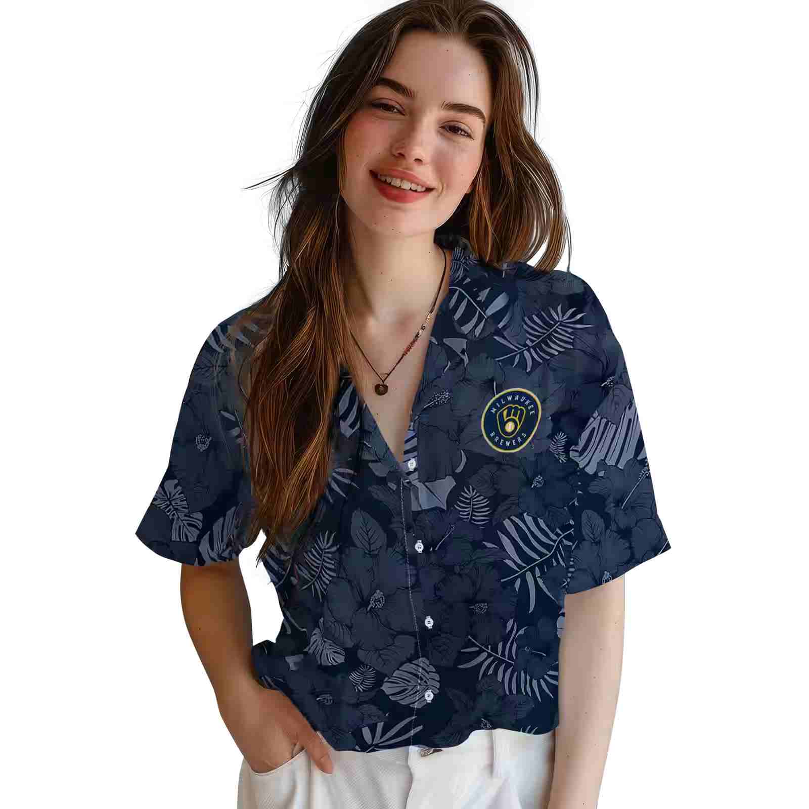 milwaukee brewers jungle vibes navy blue hawaiian shirt latest model