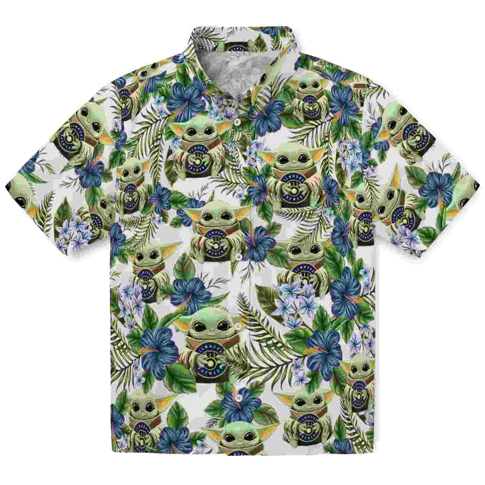 Milwaukee Brewers Tropical Yoda Green Hawaiian Shirt