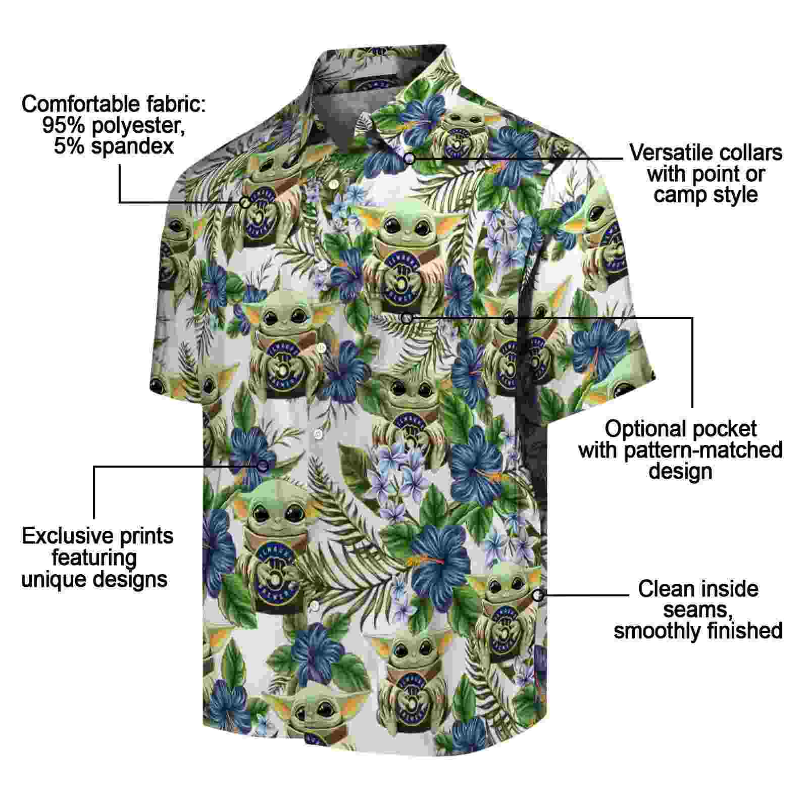 milwaukee brewers tropical yoda green hawaiian shirt new arrival