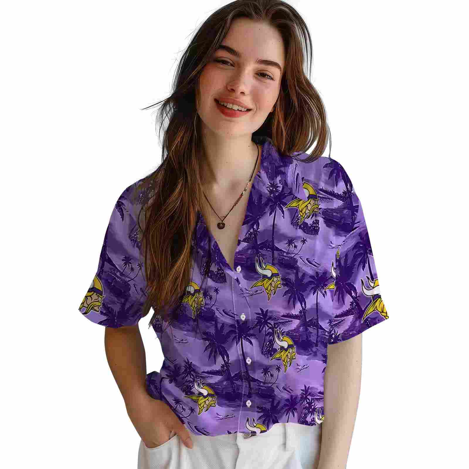 minnesota vikings coastal palms purple hawaiian shirt latest model