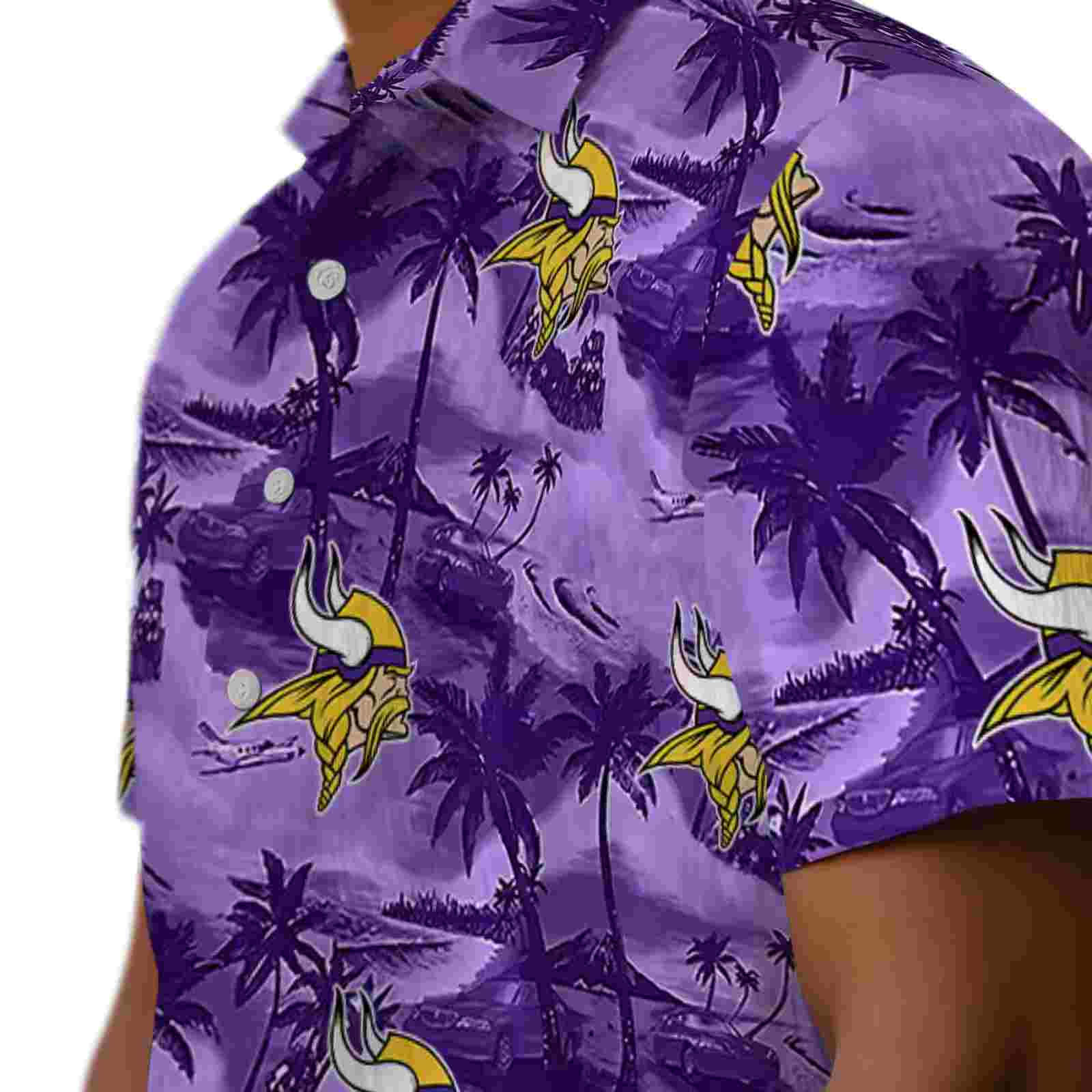 minnesota vikings coastal palms purple hawaiian shirt trendy