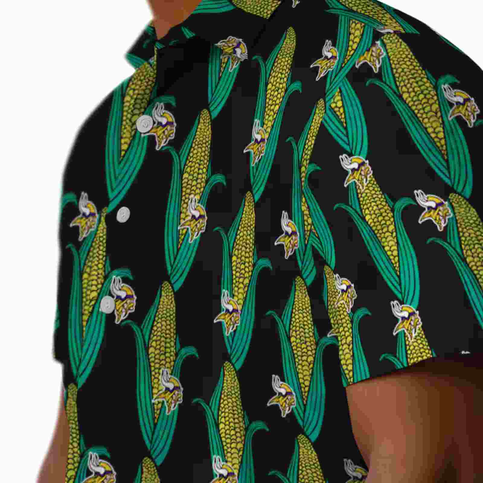 minnesota vikings corn motifs black green hawaiian shirt trendy