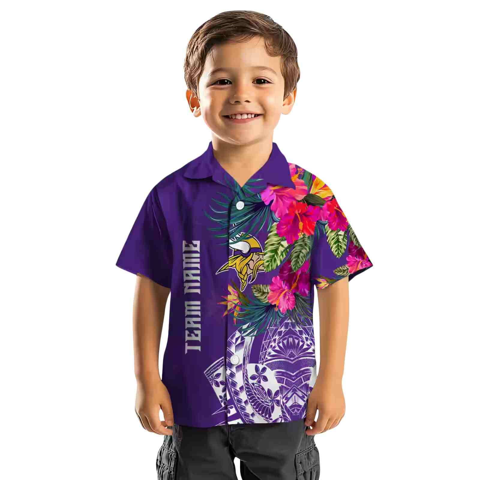 minnesota vikings floral polynesian purple hawaiian shirt top rated