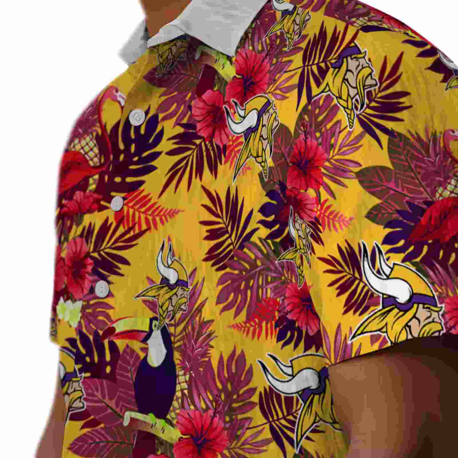 minnesota vikings floral toucan purple red hawaiian shirt trendy