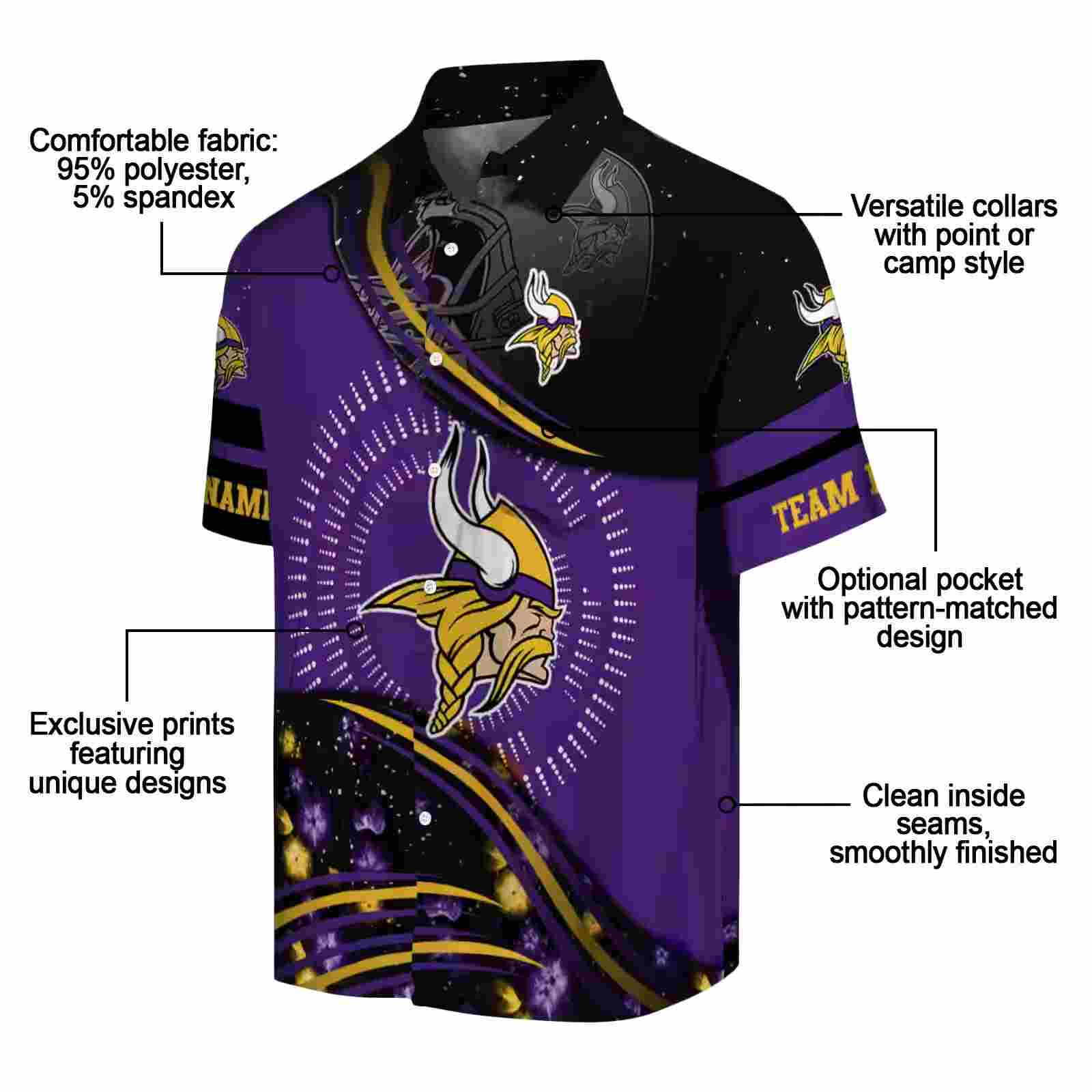 minnesota vikings football wave purple black hawaiian shirt new arrival