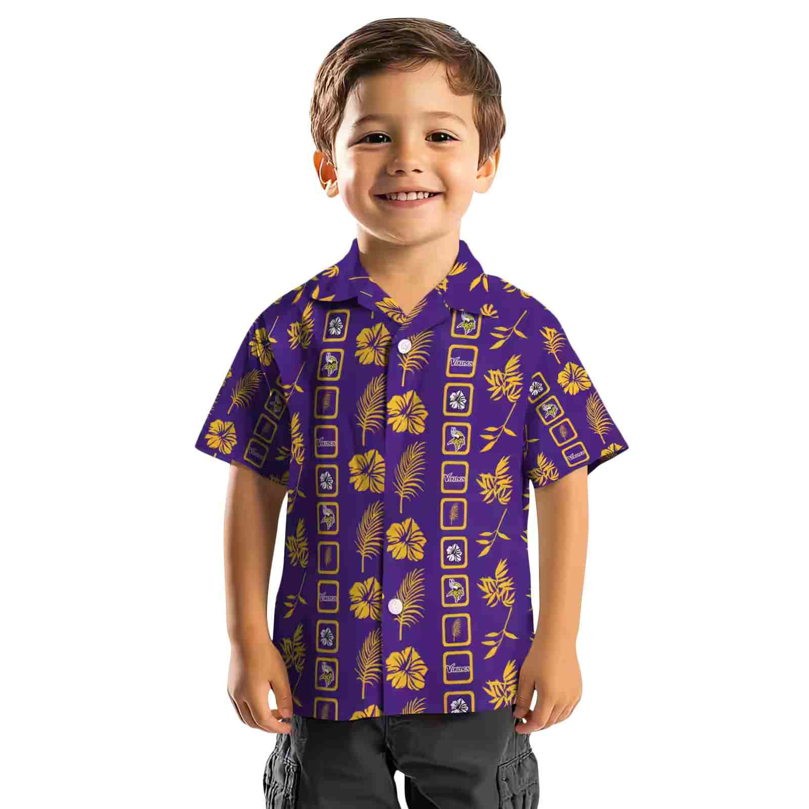 minnesota vikings framed floral purple hawaiian shirt top rated