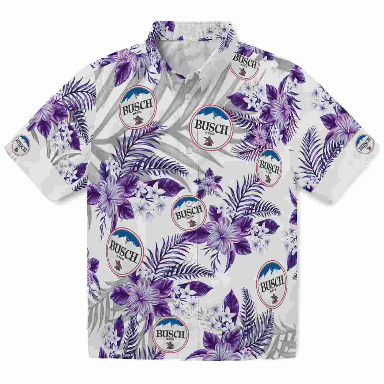 Minnesota Vikings Hibiscus Palm Leaves Purple White Hawaiian Shirt