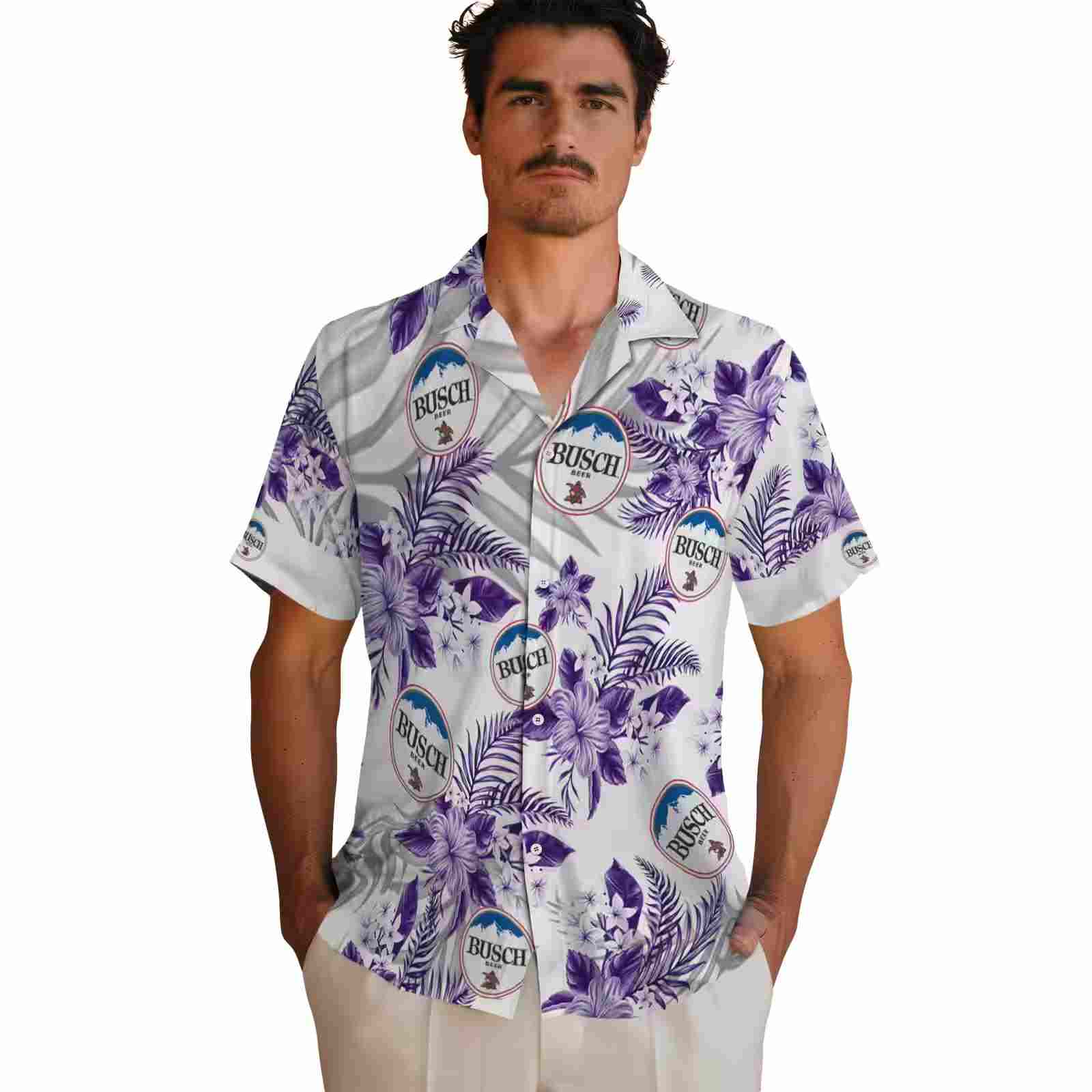 minnesota vikings hibiscus palm leaves purple white hawaiian shirt fashion forward