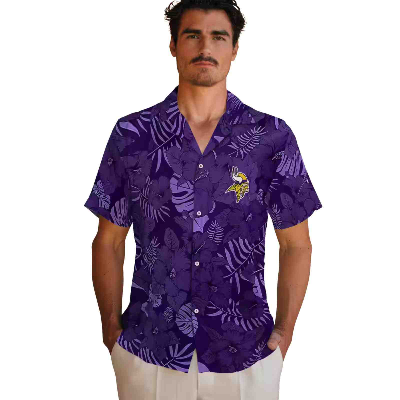 minnesota vikings jungle vibes purple hawaiian shirt fashion forward