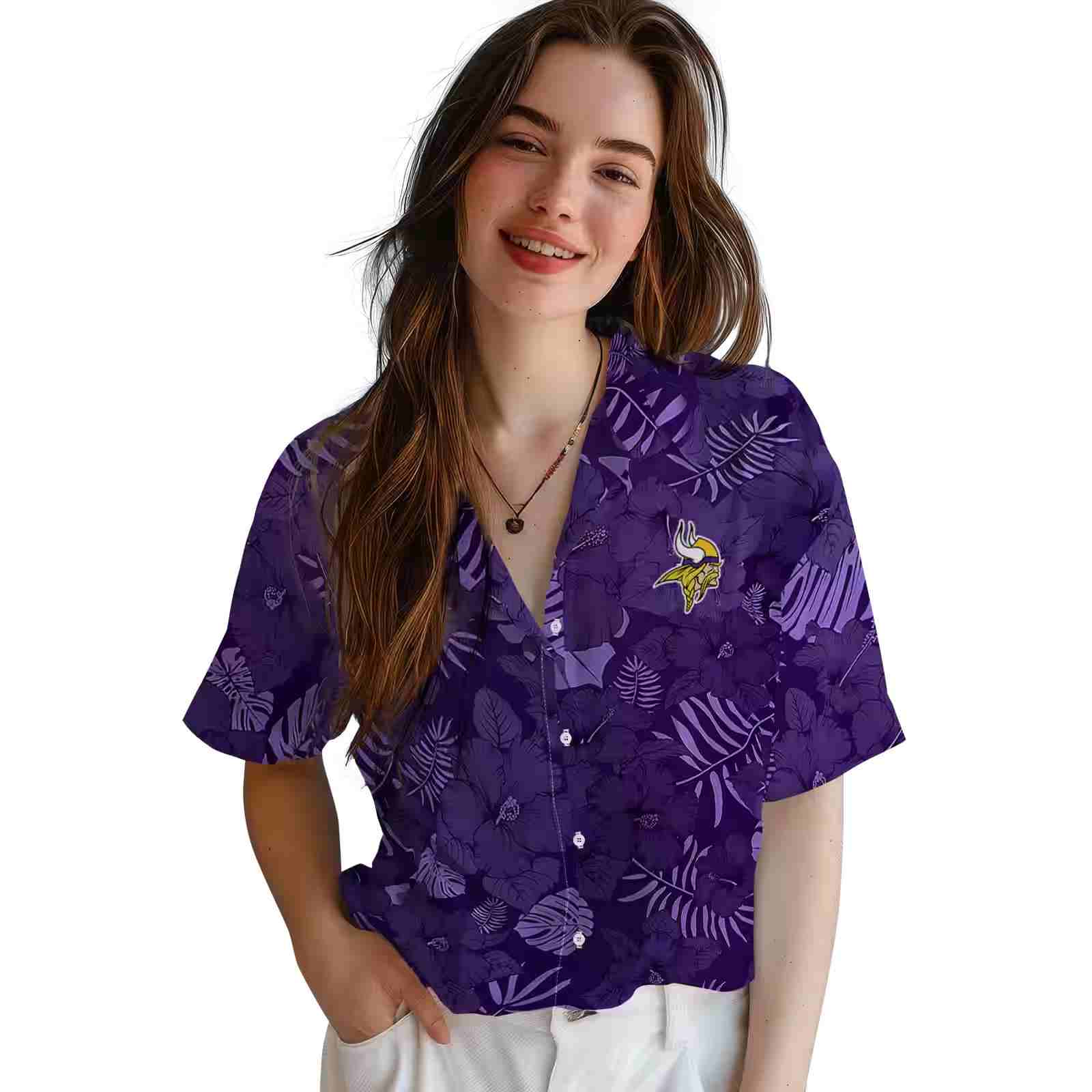 minnesota vikings jungle vibes purple hawaiian shirt latest model