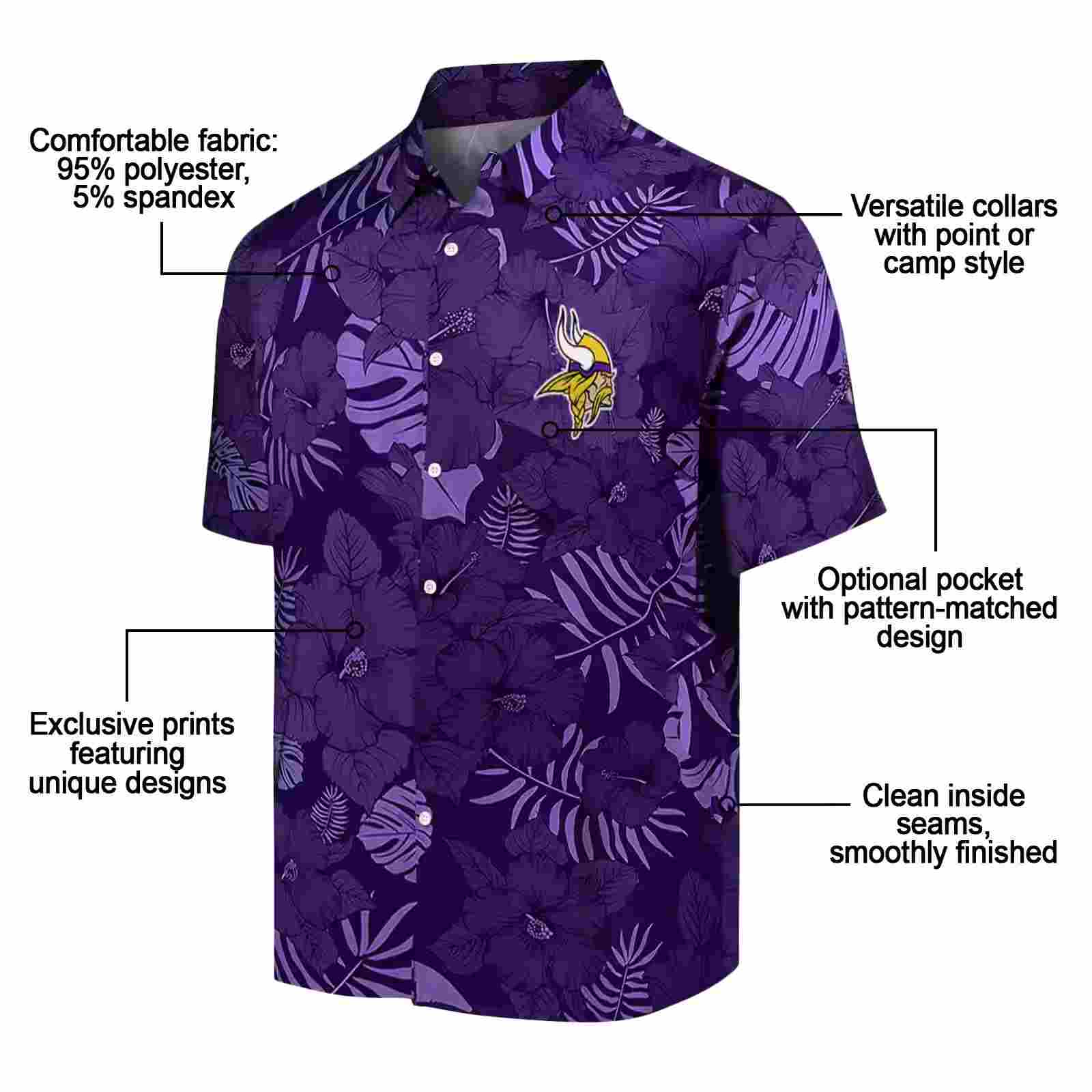 minnesota vikings jungle vibes purple hawaiian shirt new arrival