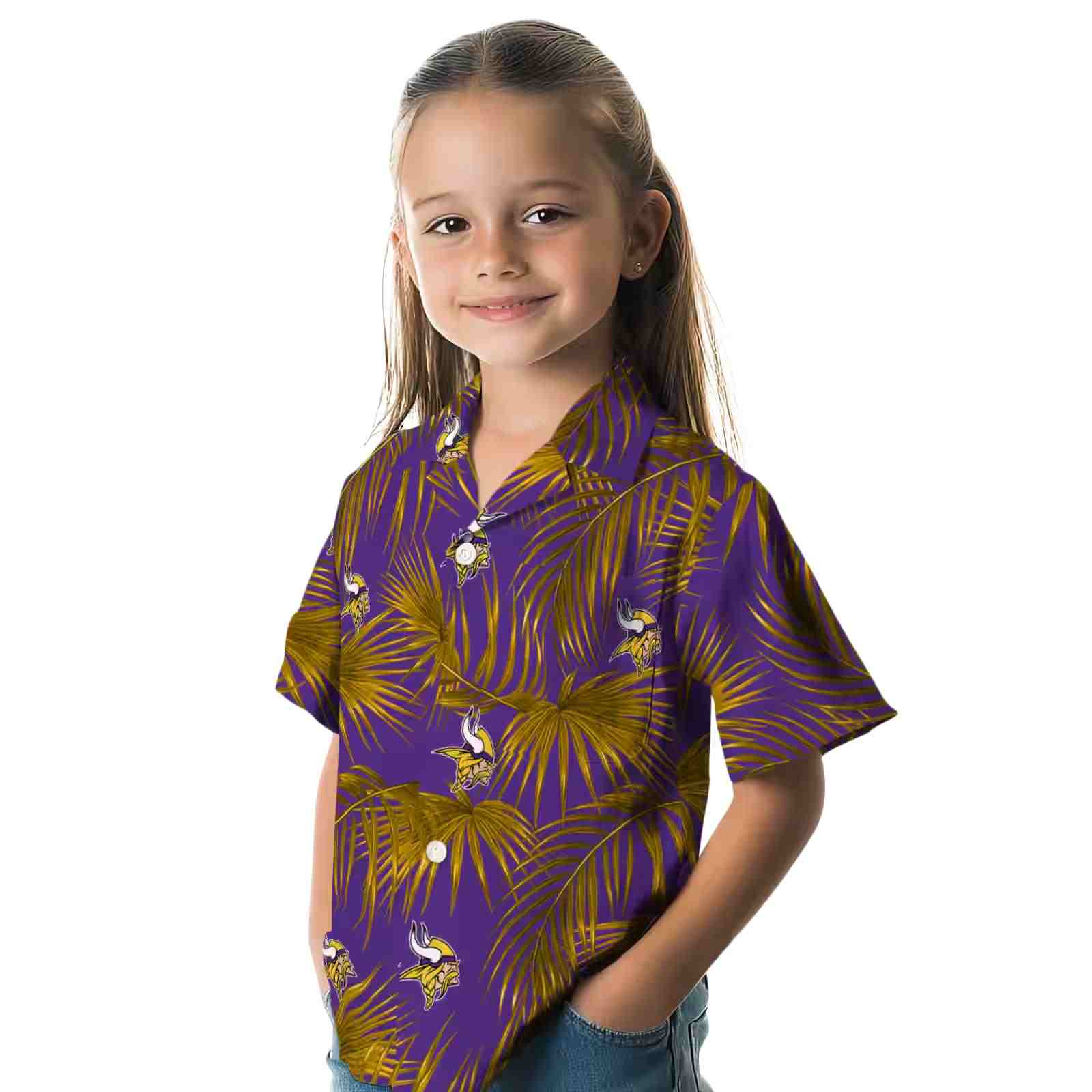 minnesota vikings leafy palms purple hawaiian shirt premium grade