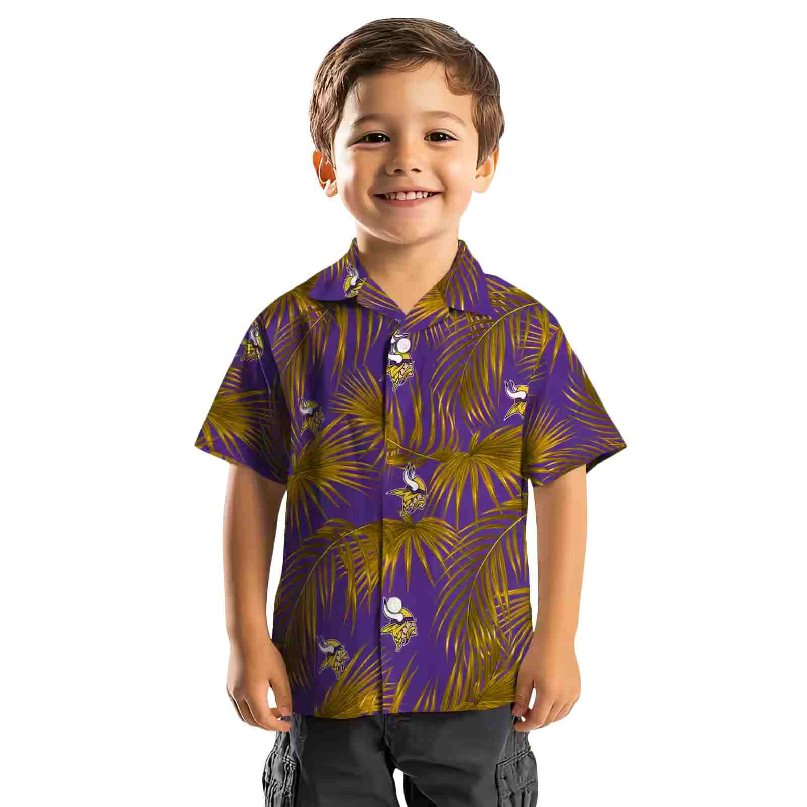 minnesota vikings leafy palms purple hawaiian shirt top rated