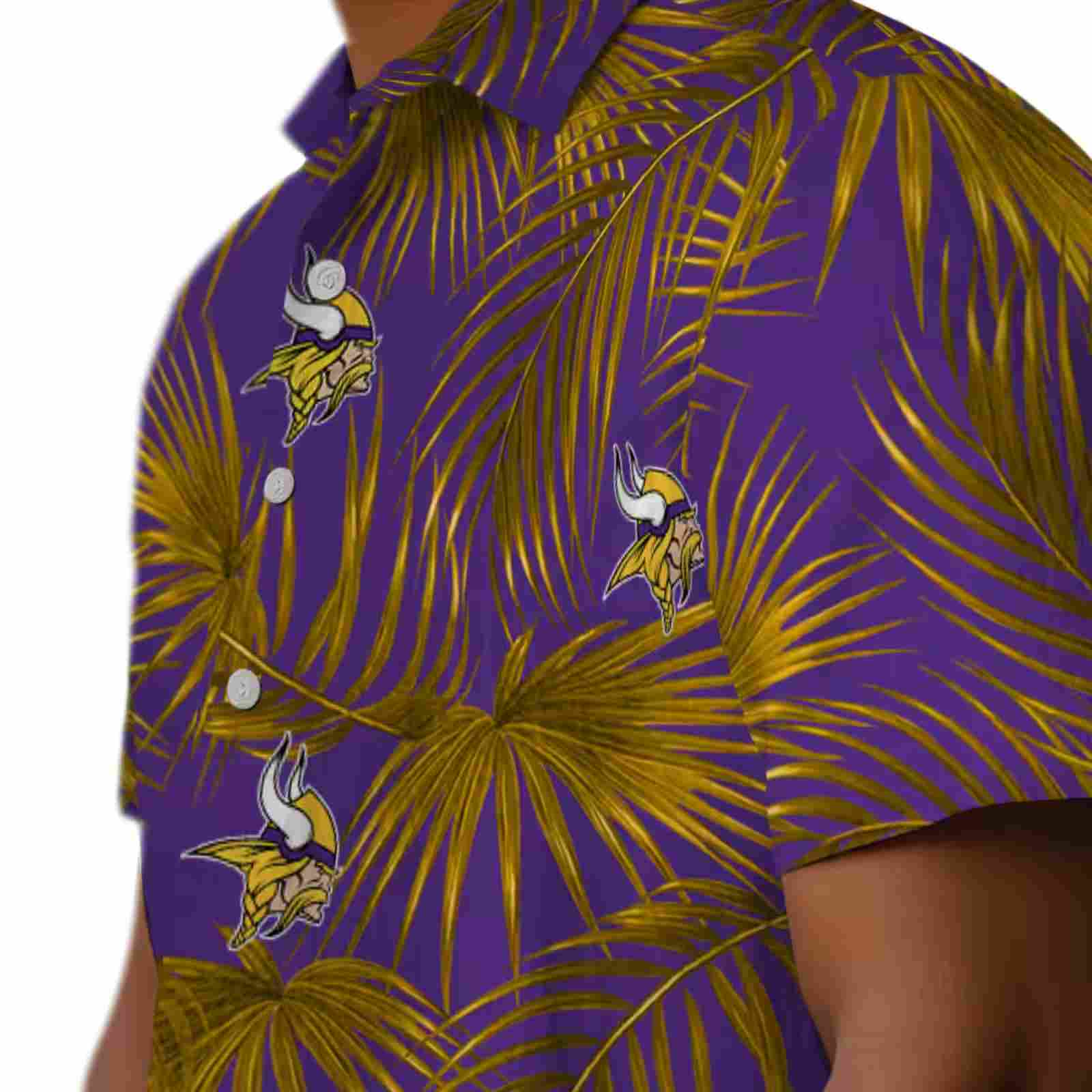 minnesota vikings leafy palms purple hawaiian shirt trendy