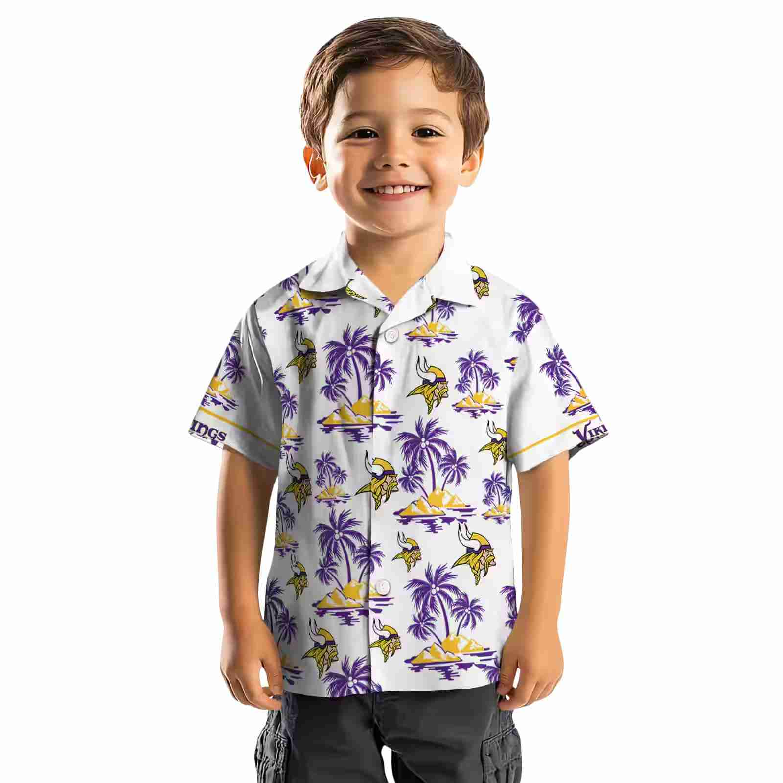 minnesota vikings palm island print purple white hawaiian shirt top rated