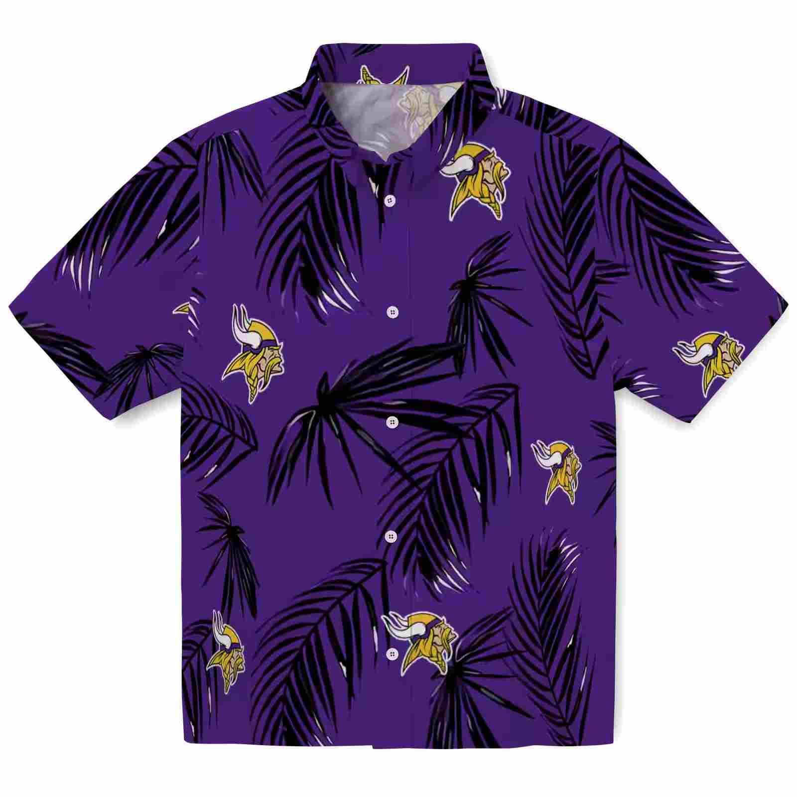 Minnesota Vikings Palm Leaf Purple Hawaiian Shirt