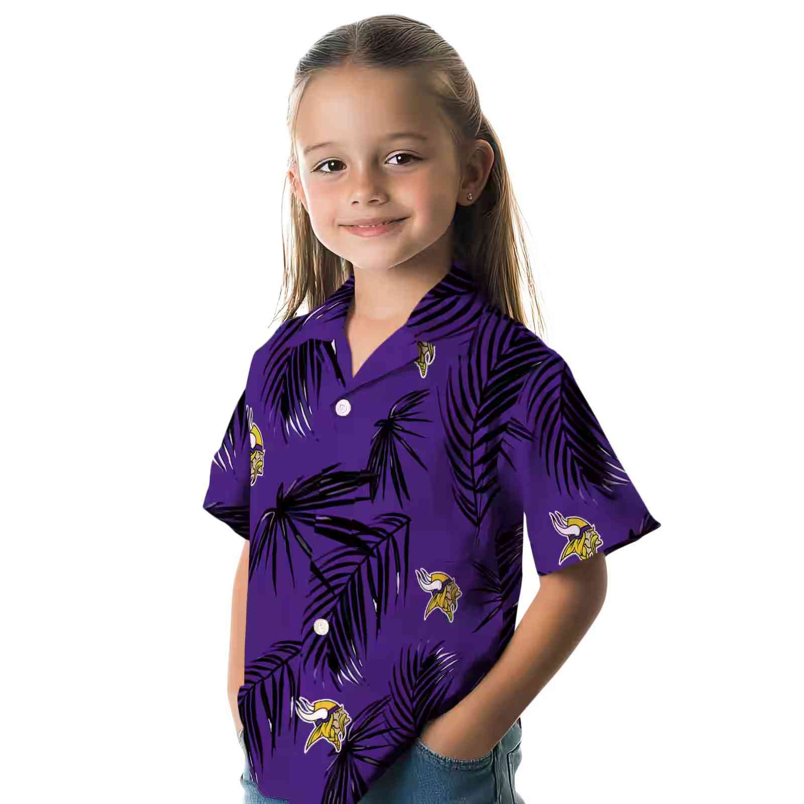 minnesota vikings palm leaf purple hawaiian shirt premium grade