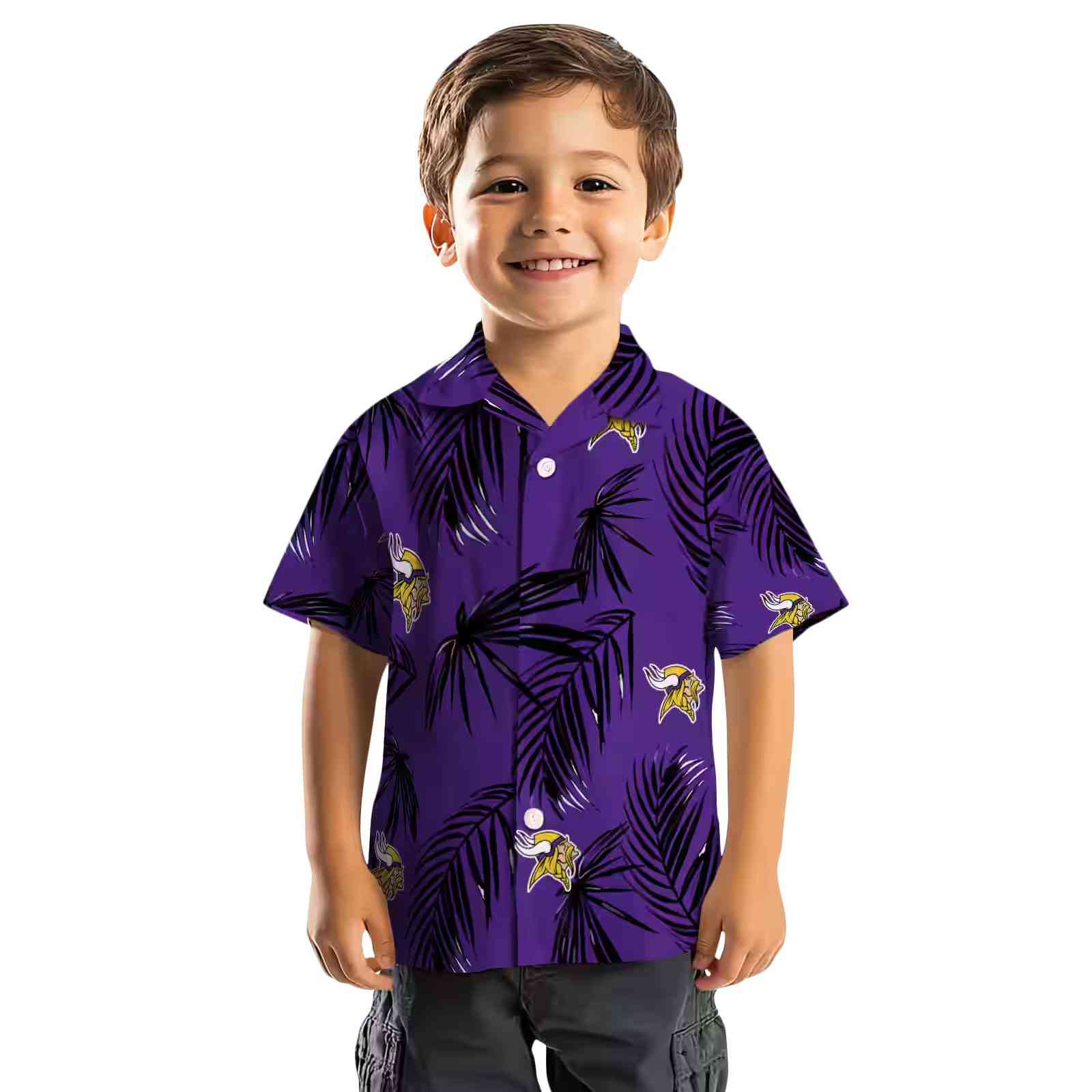 minnesota vikings palm leaf purple hawaiian shirt top rated