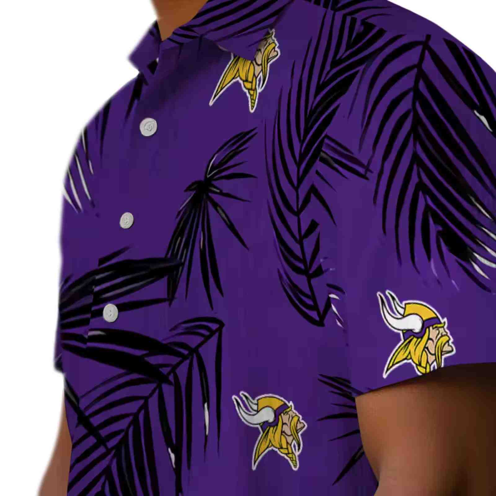 minnesota vikings palm leaf purple hawaiian shirt trendy