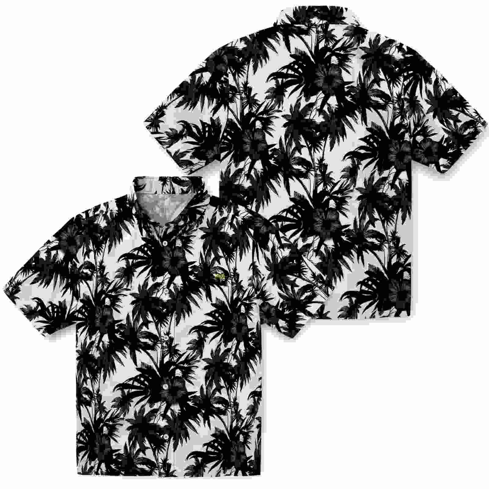 minnesota vikings palm motifs black white hawaiian shirt high quality